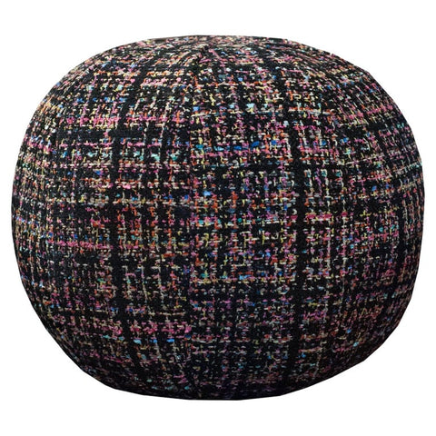 STUDIO MAISON NURITA BLACK & MULTICOLOUR TWEED BALL PILLOW