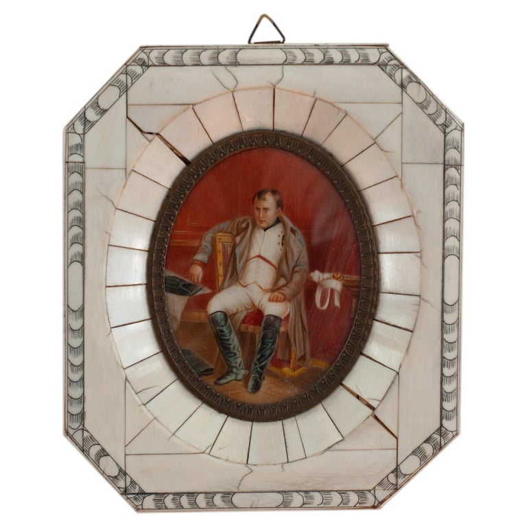 ANTIQUE MINIATURE PORTRAIT OF NAPOLEON I AT FONTAINEBLEAU