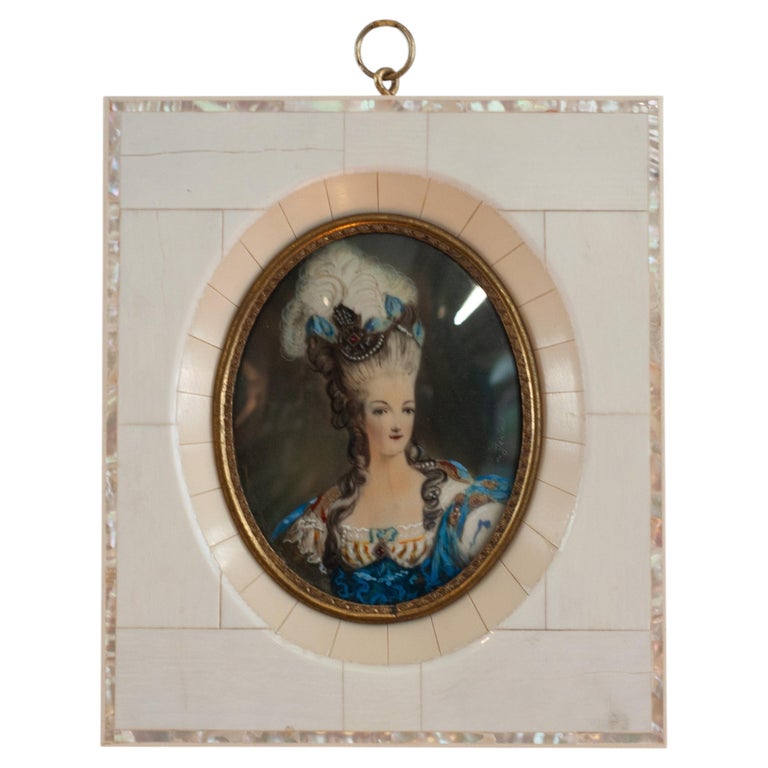 ANTIQUE MINIATURE PORTRAIT OF MARIE ANTOINETTE