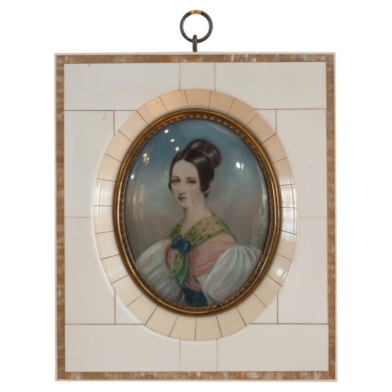 ANTIQUE MINIATURE PORTRAIT OF THE PRINCESS OF LIECHTENSTEIN