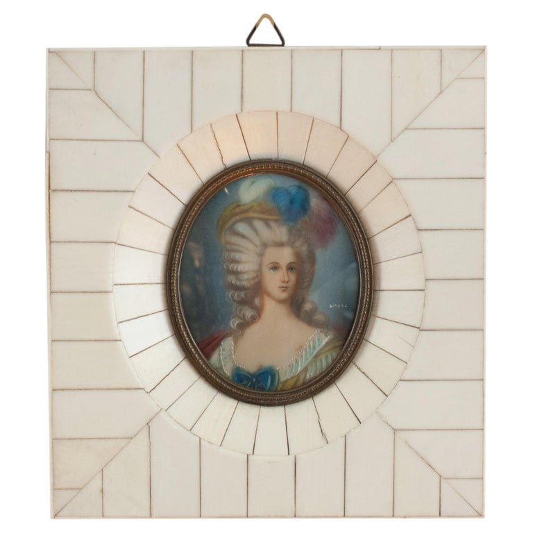 ANTIQUE MINIATURE PORTRAIT OF MARIE ANTOINETTE