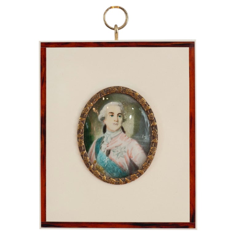 ANTIQUE MINIATURE PORTRAIT OF LOUIS XVI