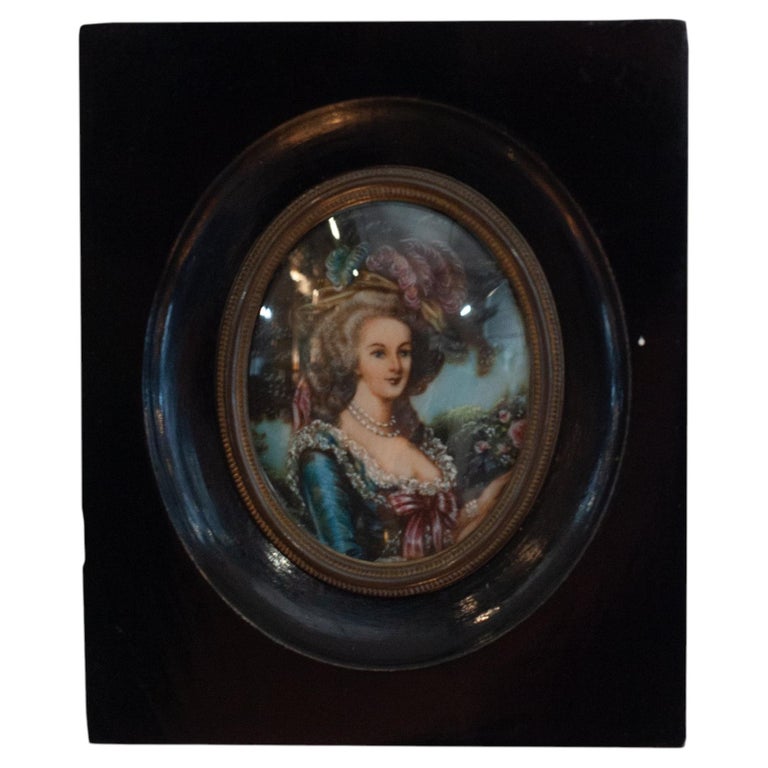 ANTIQUE MINIATURE PORTRAIT OF MARIE ANTOINETTE