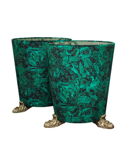 PAIR OF STUDIO MAISON NURITA MALACHITE VELVET SIDE TABLES