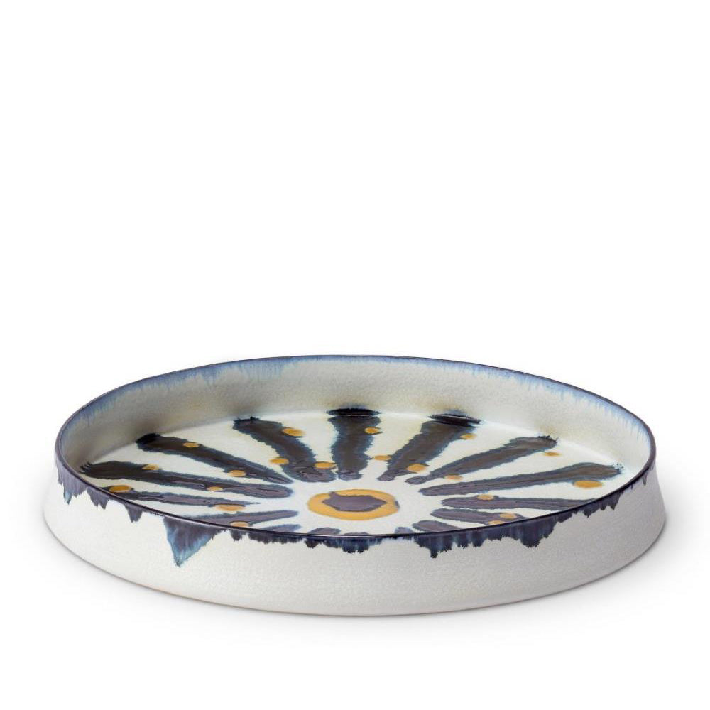 LARGE MID-CENTURY STYLE GLAZED CERAMIC PLATTER