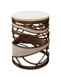 CONTEMPORARY KIFU PARIS SHAGREEN GALAXY STOOL / SIDE TABLE