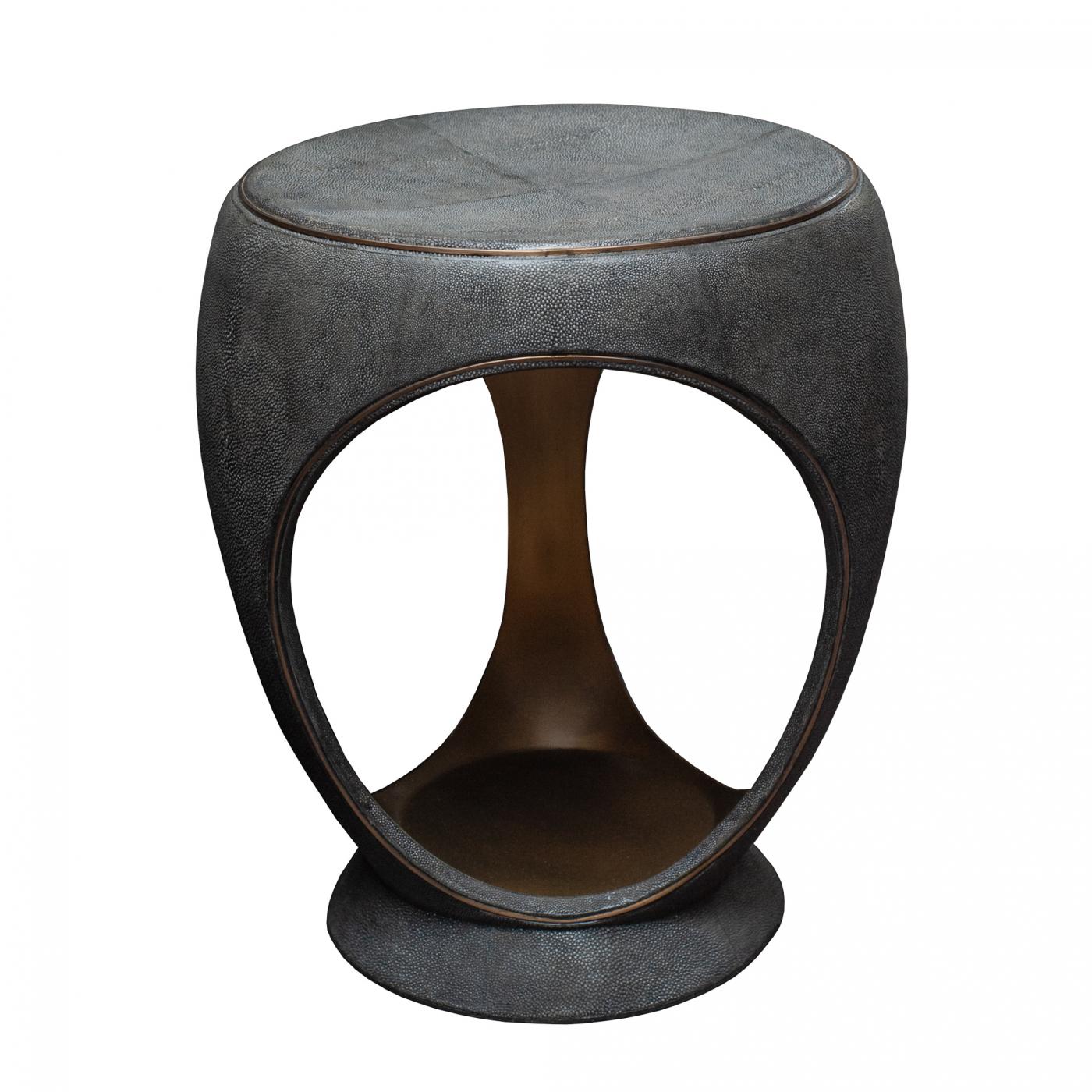 CONTEMPORARY R&Y AUGOUSTI SHAGREEN RING STOOL / SIDE TABLE