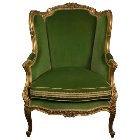 ANTIQUE GILDED BERGÈRE CHAIR