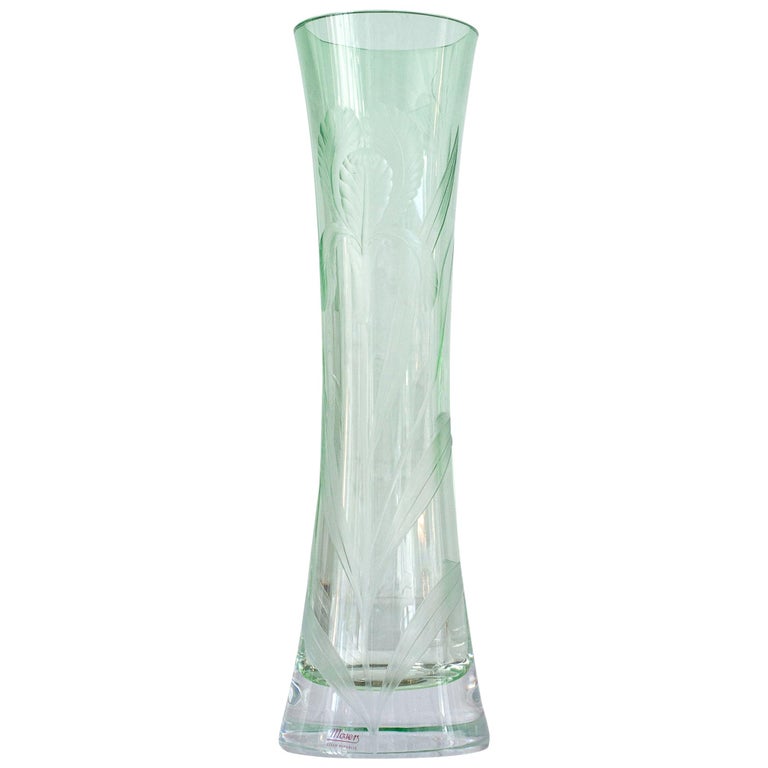 CONTEMPORARY GREEN MOSER IRIS VASE
