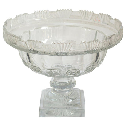 ANTIQUE IRISH LARGE CUT CRYSTAL BOWL