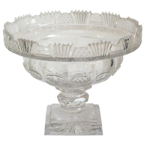 ANTIQUE IRISH SMALL CUT CRYSTAL  BOWL