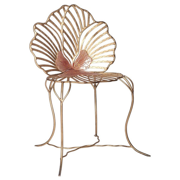 CONTEMPORARY SCULPTURAL METAL PANSY CHAIR, JOY DE ROHAN CHABOT