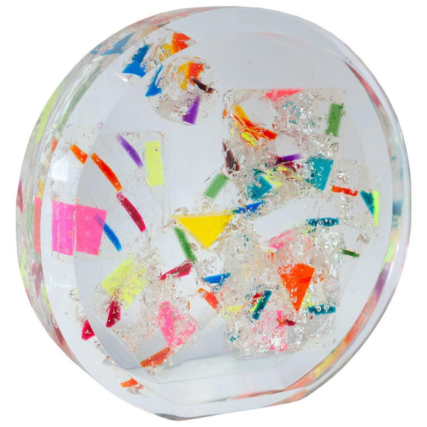 CONTEMPORARY MULTI-COLOURED ACRYLIC SPHERE SCULPTURE