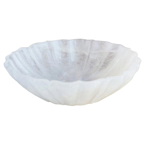 CONTEMPORARY CARVED ROCK CRYSTAL LOTUS BOWL