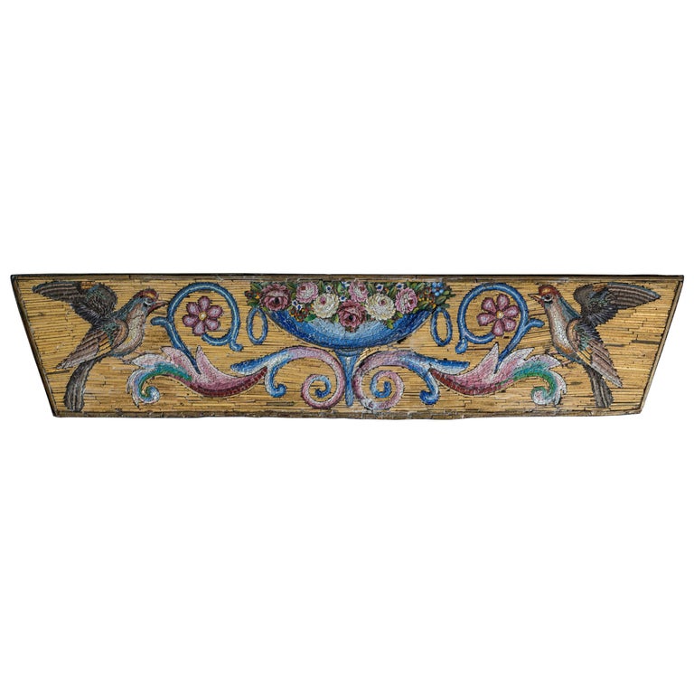 ANTIQUE MICRO MOSAIC PLAQUE