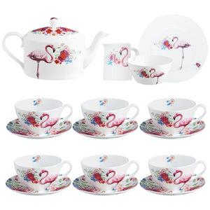 CONTEMPORARY FLAMINGO TEA SET, LOU ROTA LONDON