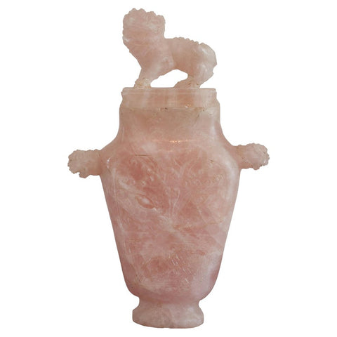 ANTIQUE CHINESE ROSE QUARTZ SNUFF BOX