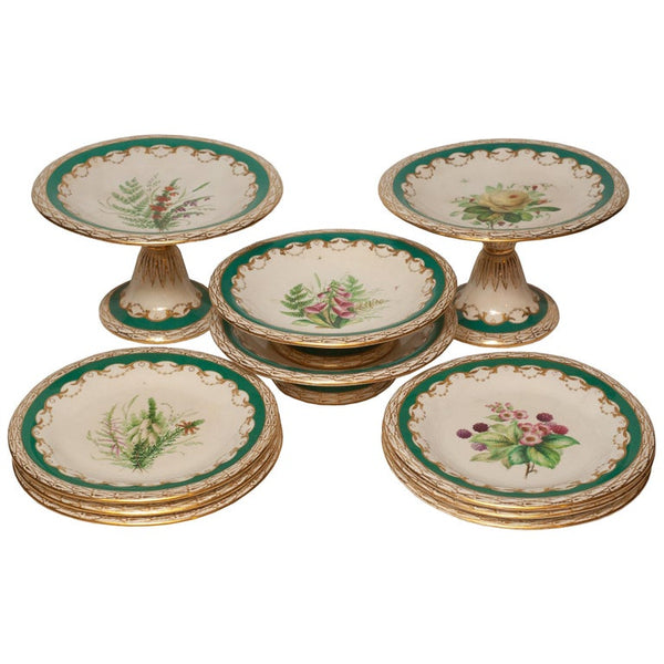 ANTIQUE ENGLISH DESSERT SET CIRCA 1850