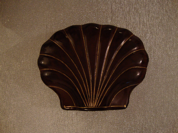 SMALL BROWN LEATHER SHELL BOX