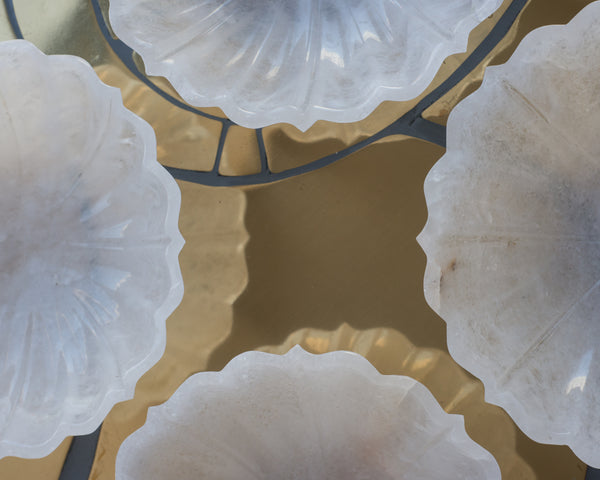 These finely carved Rock Crystal lotus bowls have just been unpacked at Maison Nurita. The lotus flower is an old and significant symbol which represents spiritual enlightenment. This symbol, enhanced with the healing energy of Rock Crystal, invites balance and a sense of calm into one’s home.