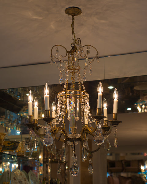 ANTIQUE BRONZE FLORENTINE CHANDELIER