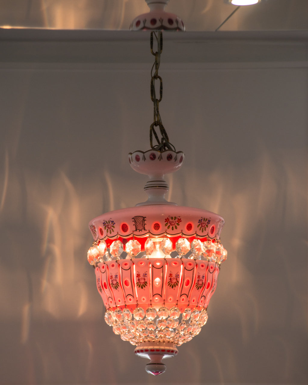 ANTIQUE PINK BOHEMIAN CHANDELIER