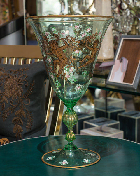 CONTEMPORARY GOLD LEAF MURANO VASE