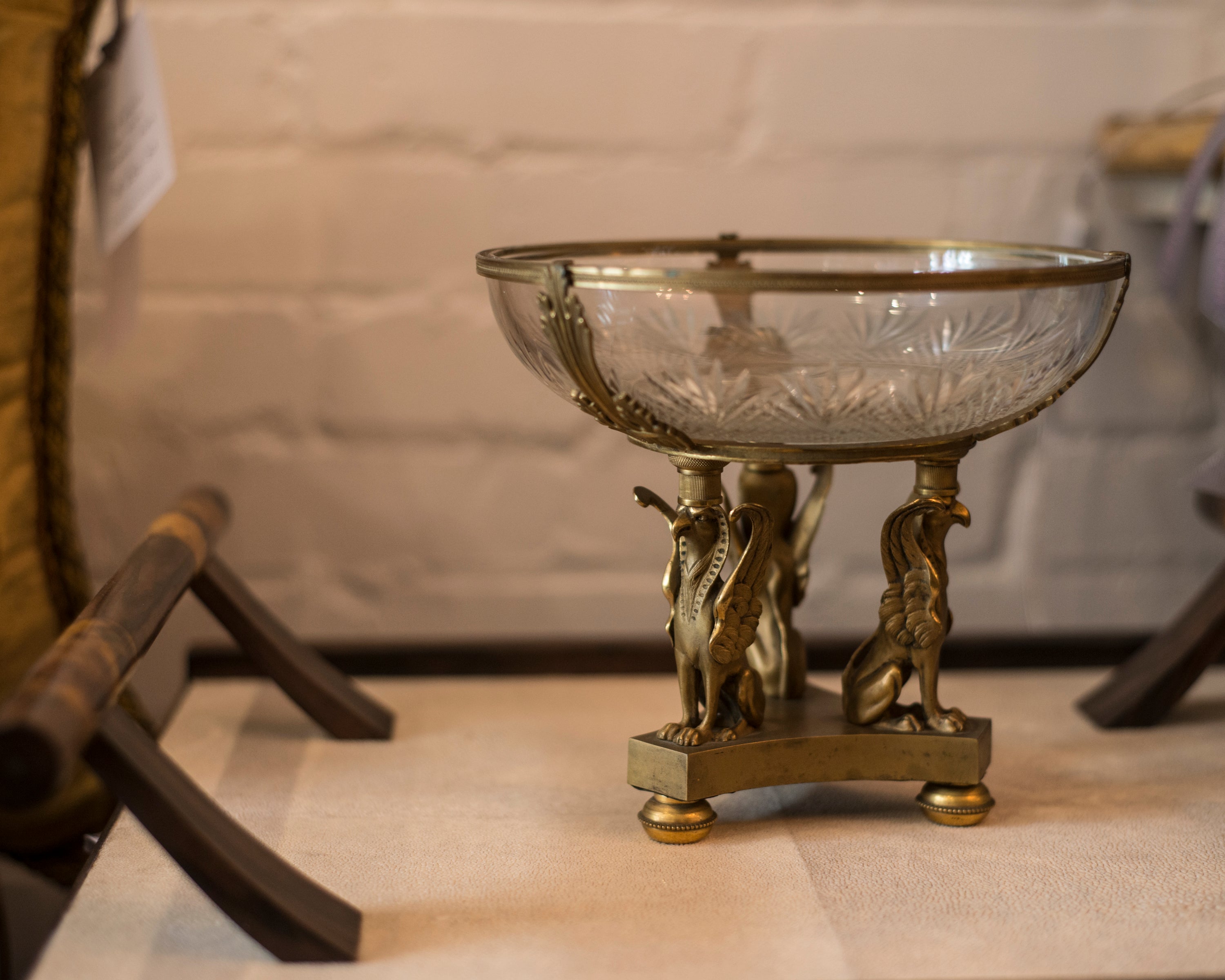 ANTIQUE BACCARAT BRONZE MOUNT BOWL