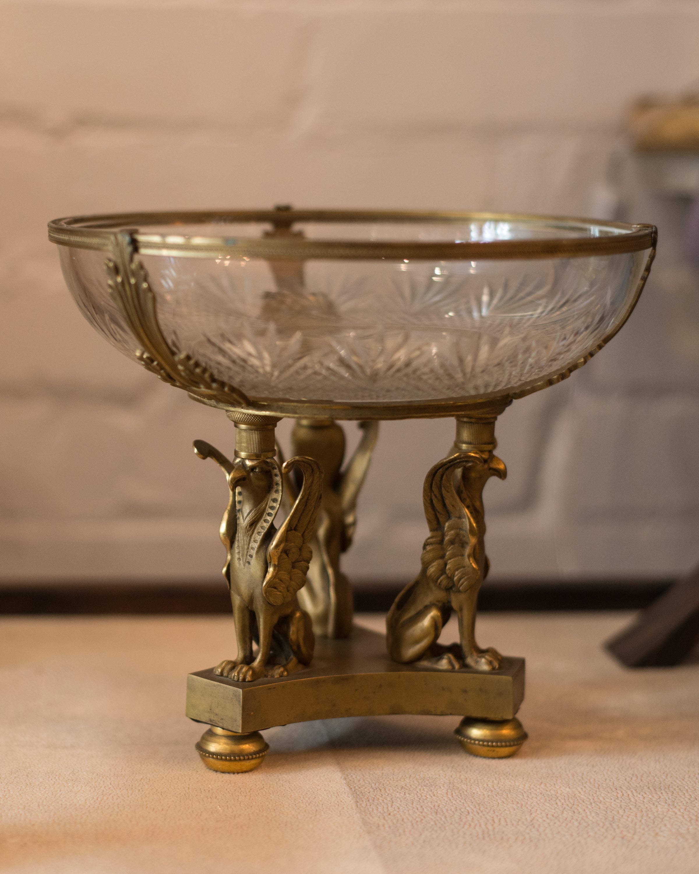 ANTIQUE BACCARAT BRONZE MOUNT BOWL