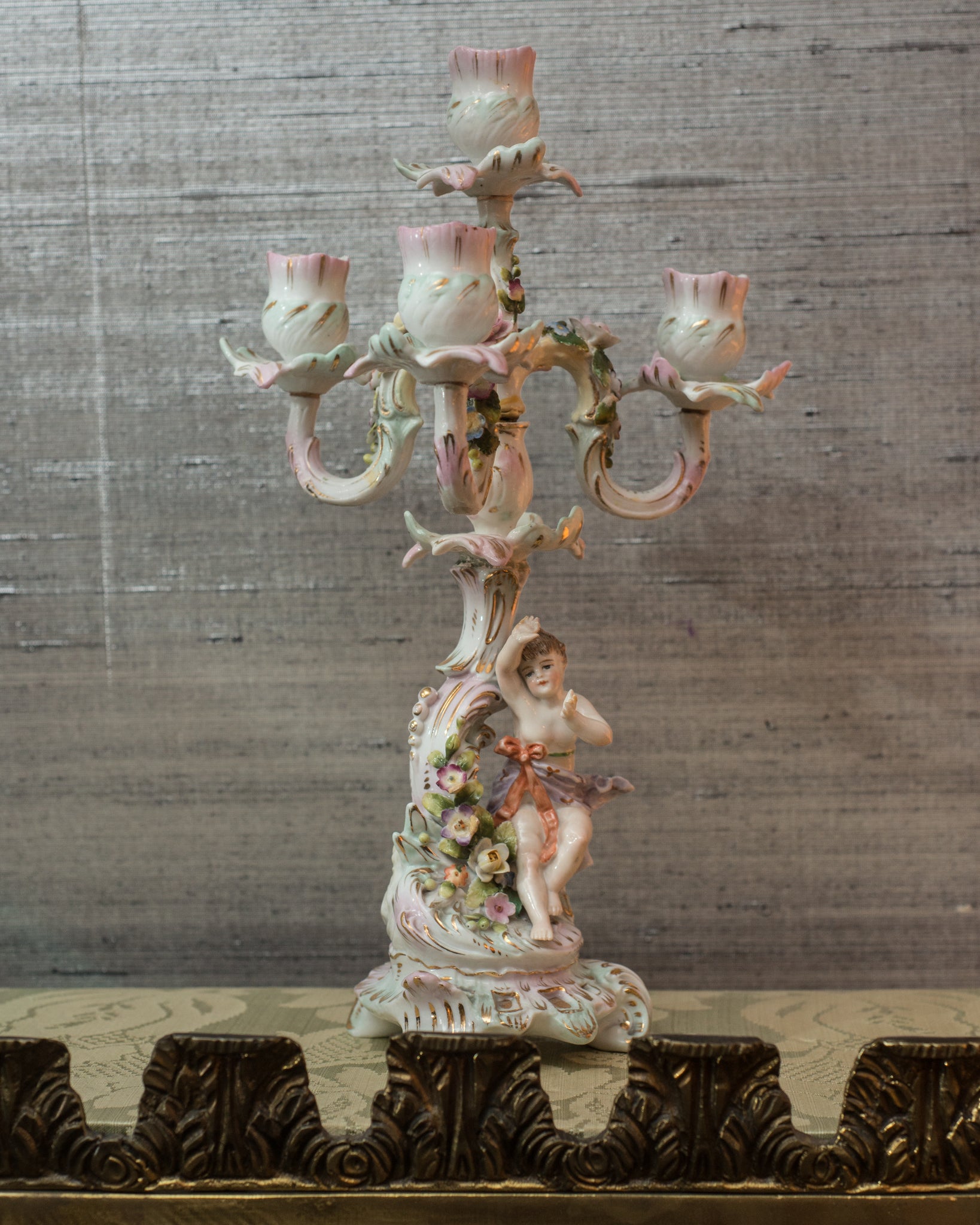 ANTIQUE FRENCH PORCELAIN CANDELABRA