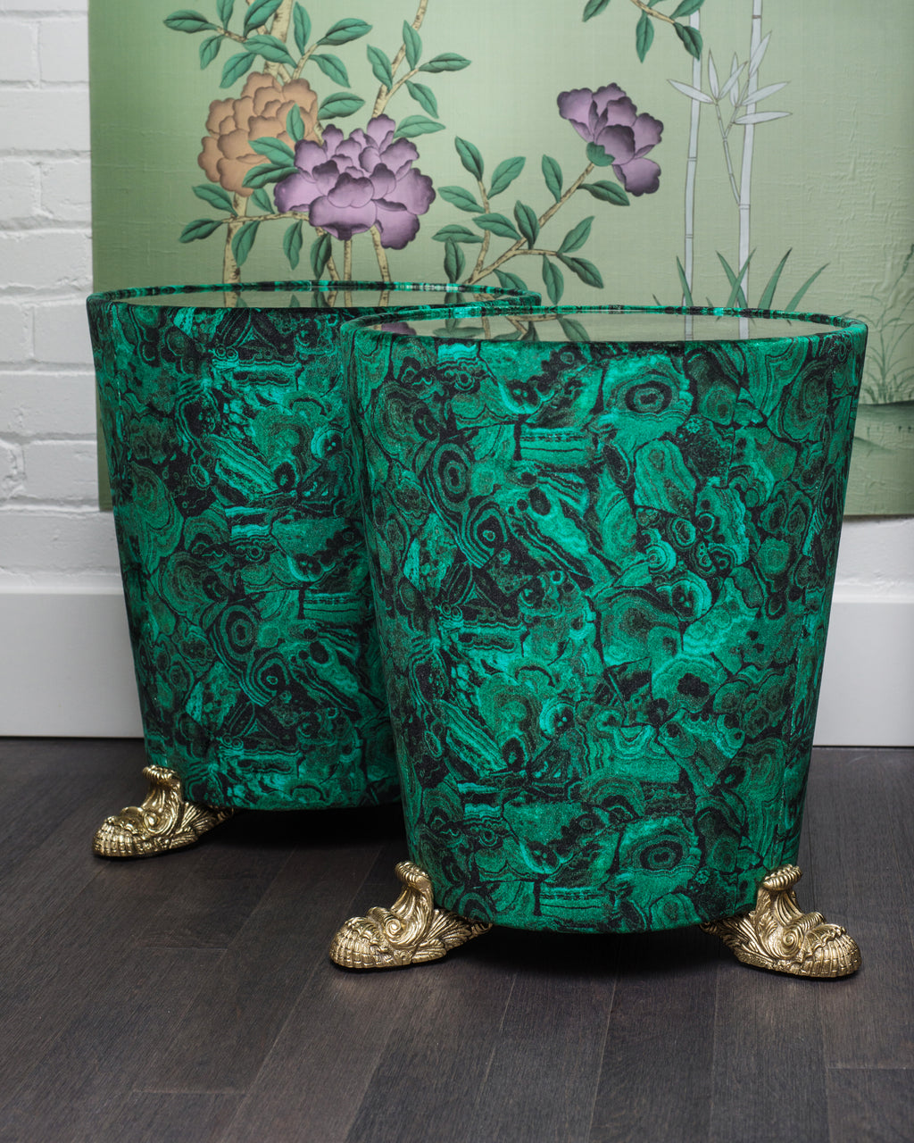 STUDIO MAISON NURITA MALACHITE VELVET SIDE TABLE