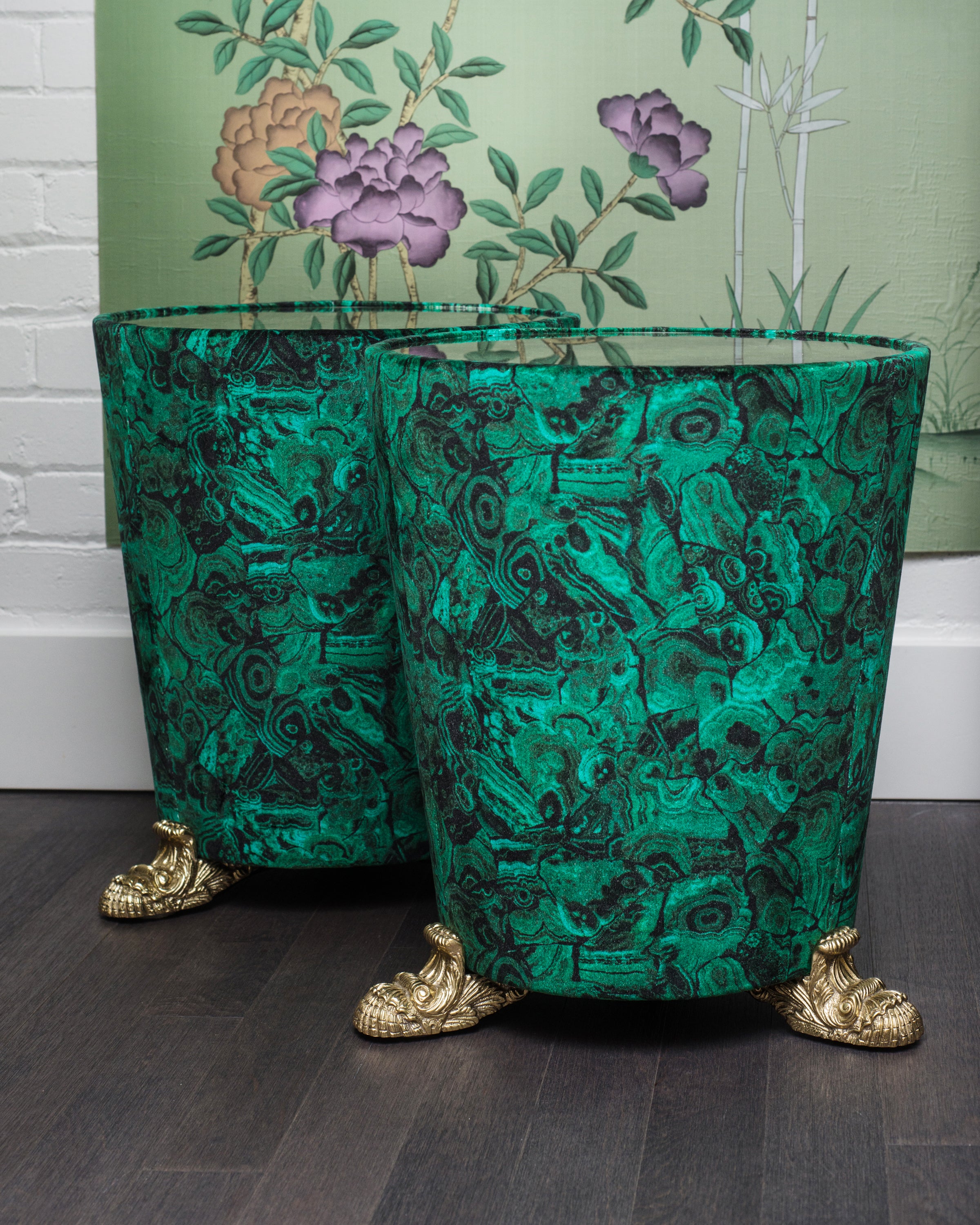 STUDIO MAISON NURITA MALACHITE VELVET SIDE TABLE