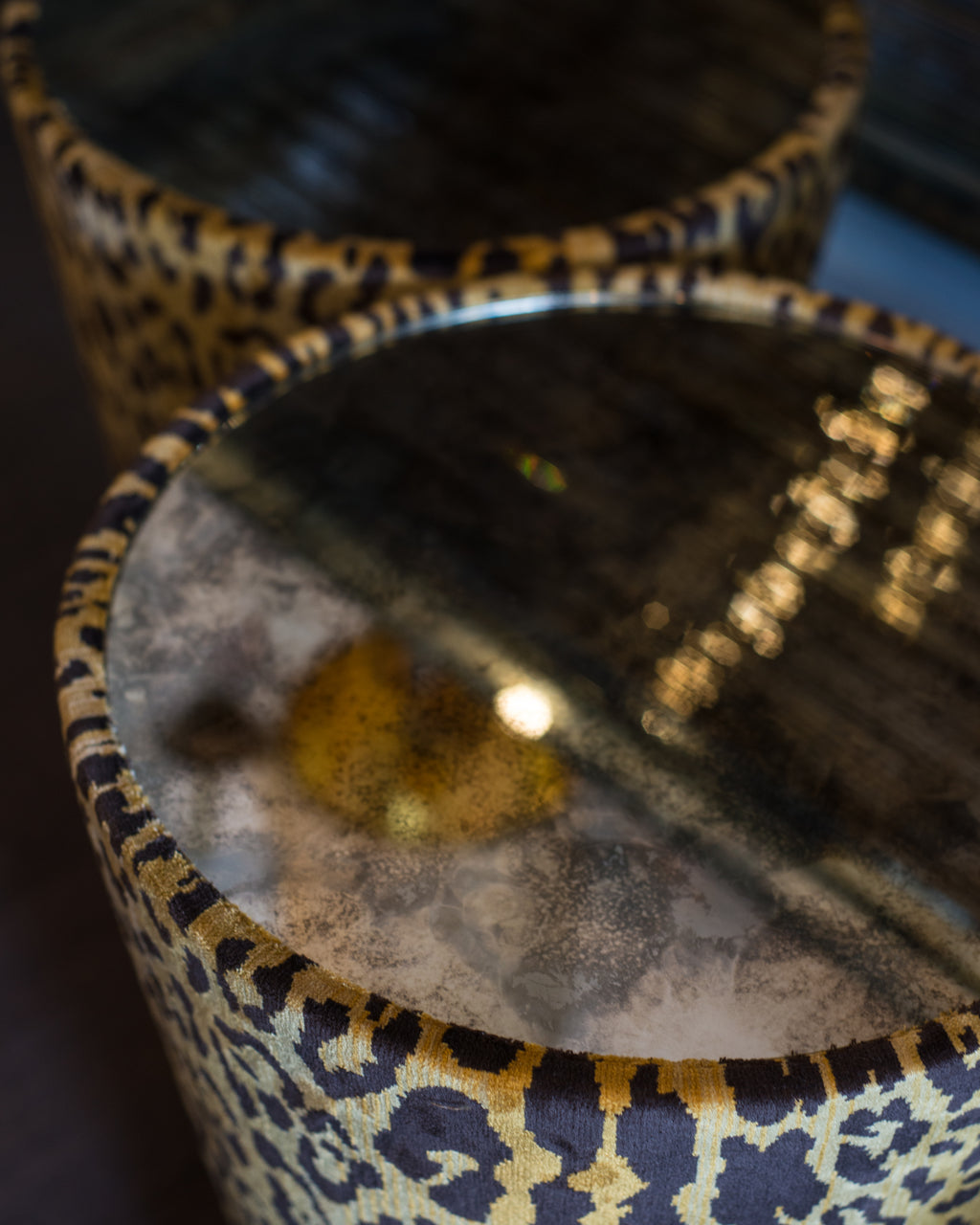 STUDIO MAISON NURITA LEOPARD VELVET SIDE TABLE