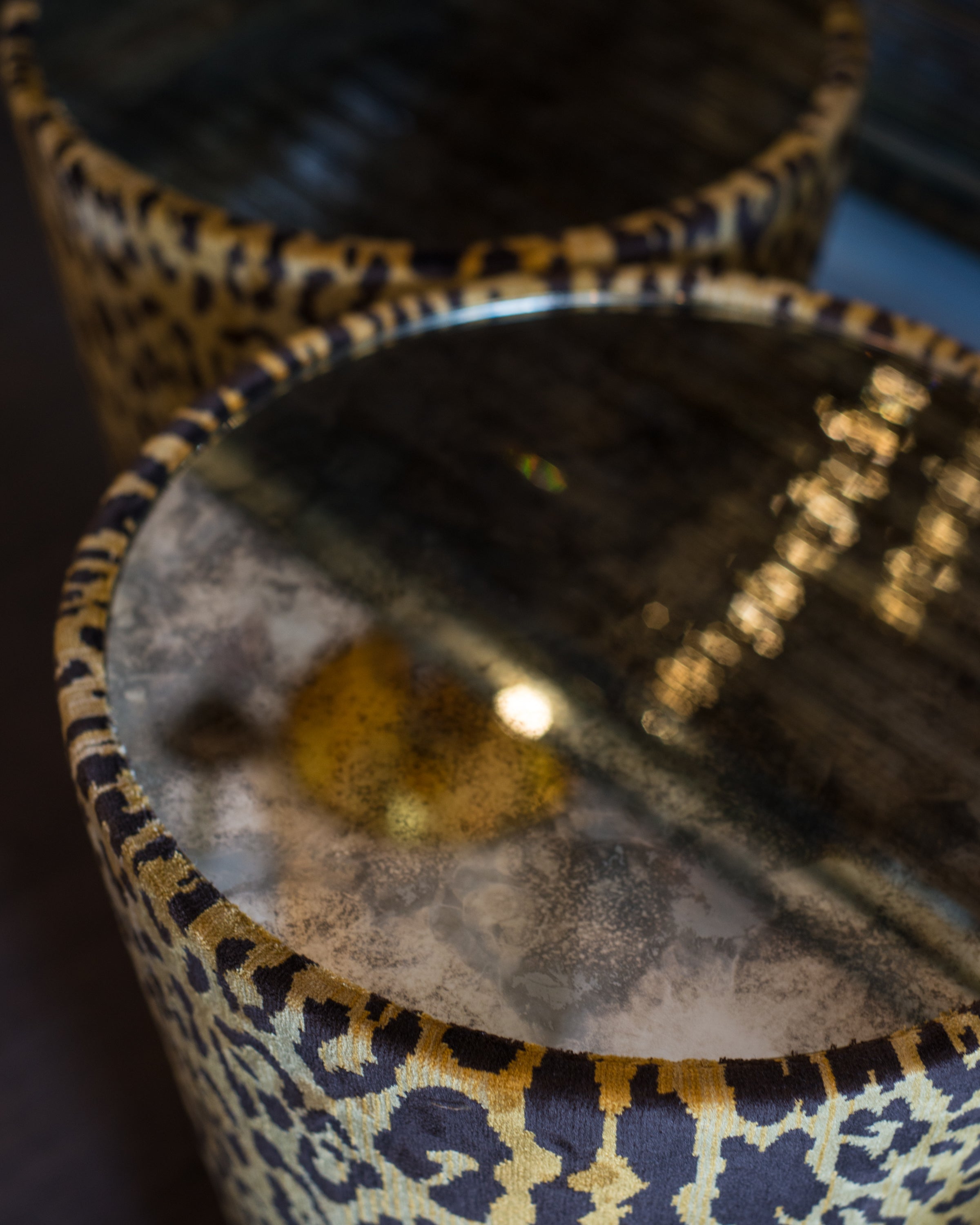STUDIO MAISON NURITA LEOPARD VELVET SIDE TABLE