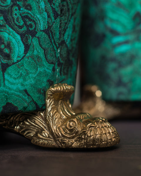 STUDIO MAISON NURITA MALACHITE VELVET SIDE TABLE