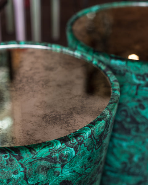 STUDIO MAISON NURITA MALACHITE VELVET SIDE TABLE