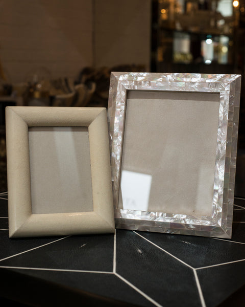 LARGE WHITE MOTHER OF PEARL FRAME