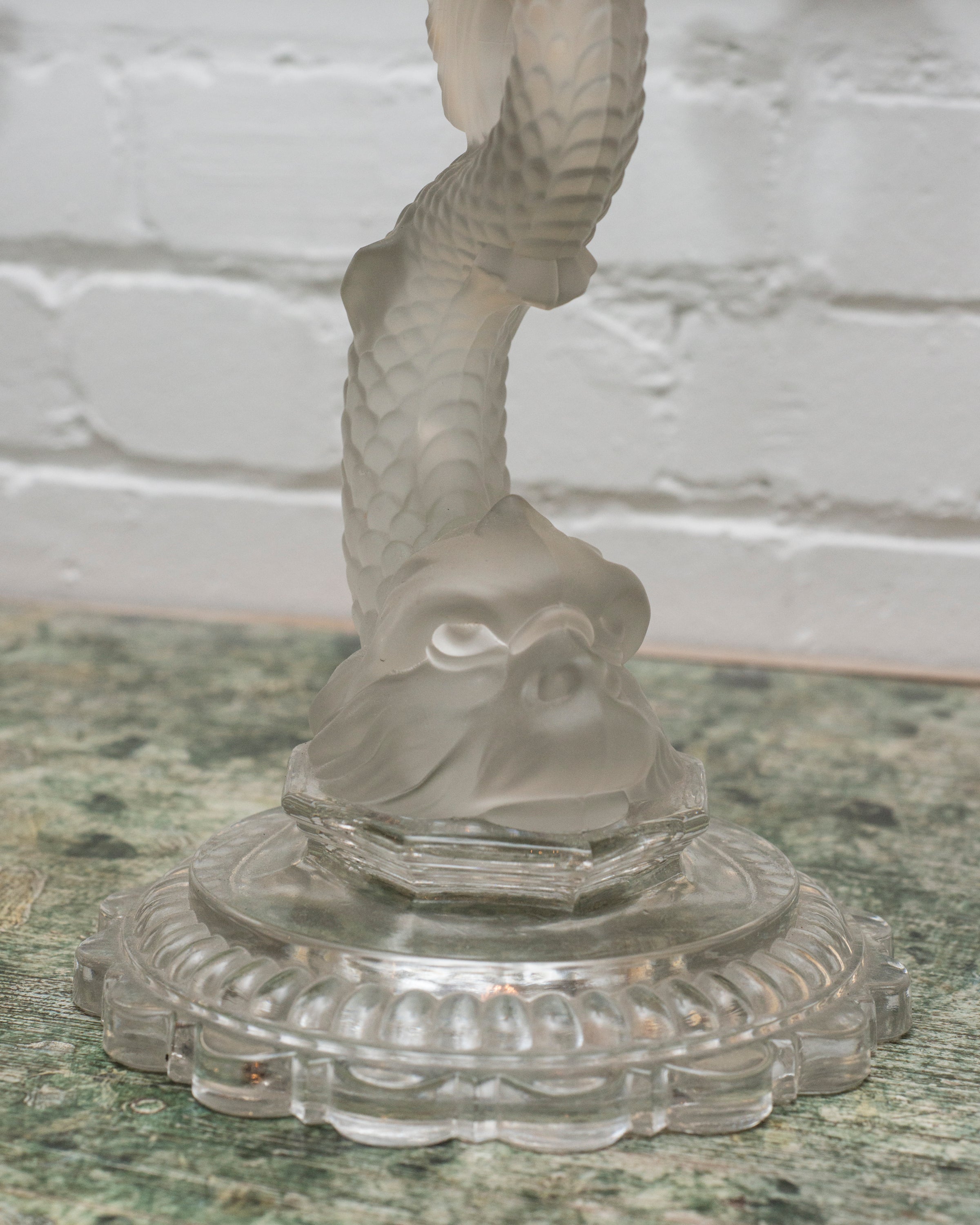ANTIQUE PAIR OF BACCARAT DOLPHIN THREE ARMED CANDELABRAS – MAISON