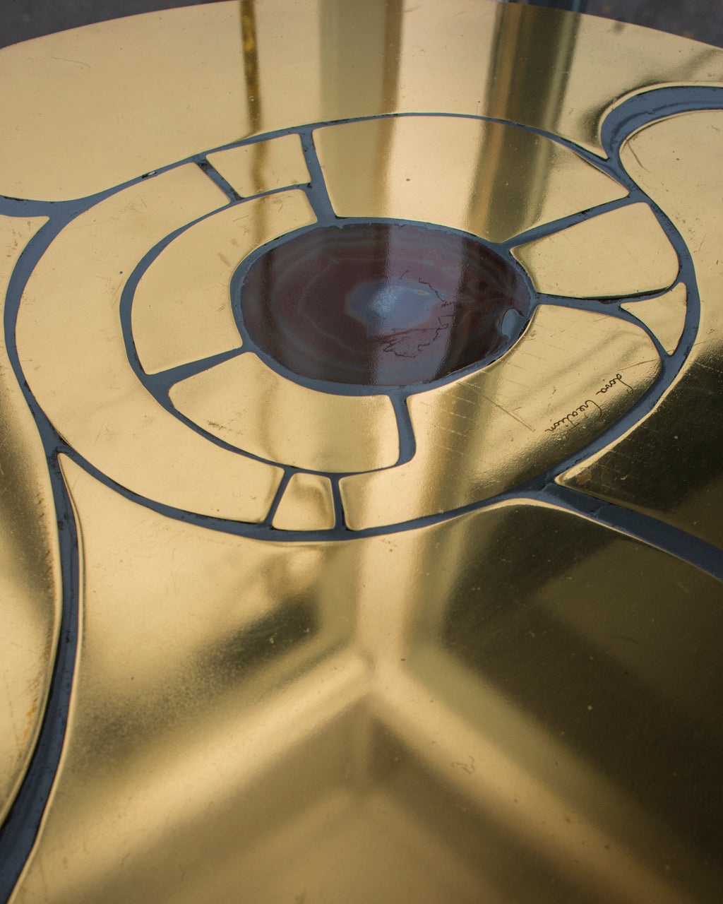 Lova Creations MID-CENTURY METAL & AGATE TABLE