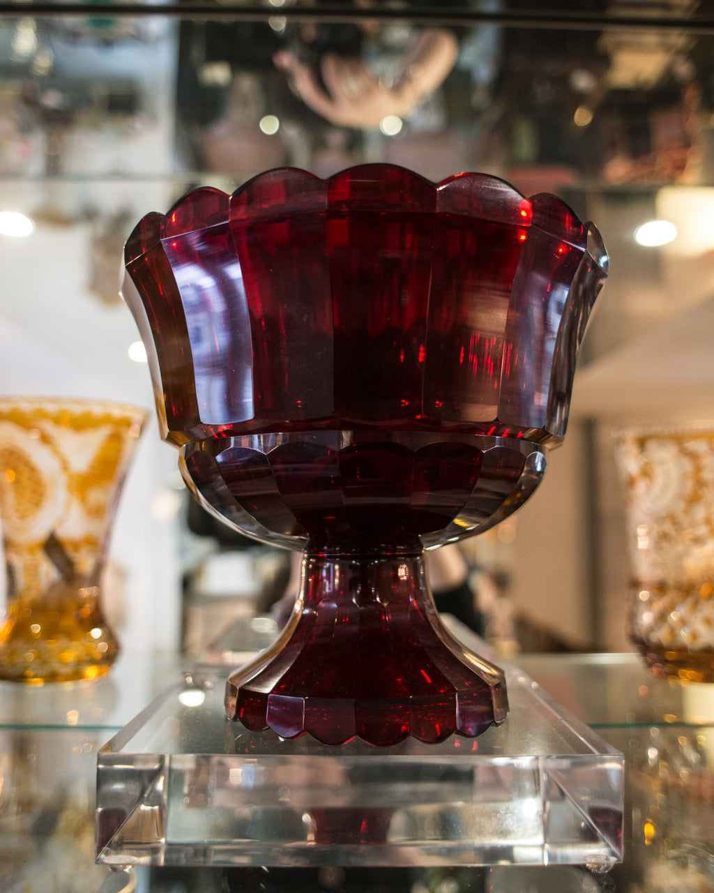 ANTIQUE RUBY CRYSTAL BOWL