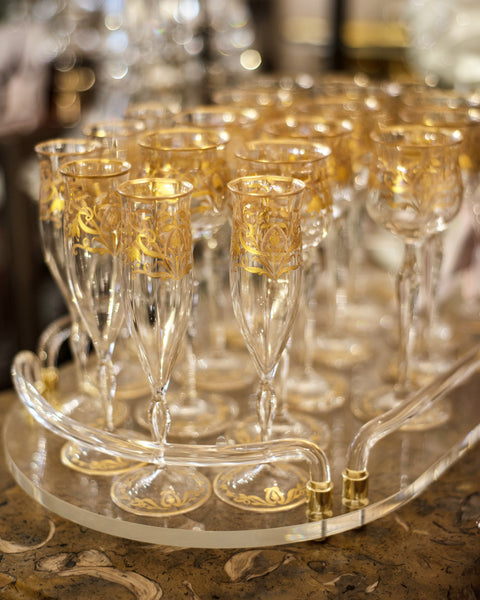 ANTIQUE VENETIAN WINE/CHAMPAGNE GLASSES