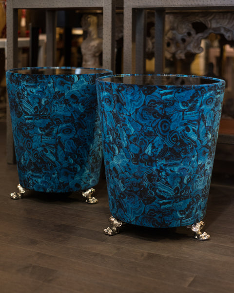 STUDIO MAISON NURITA BLUE AGATE VELVET SIDE TABLE