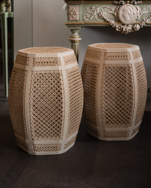 WOVEN RATTAN OTTOMAN