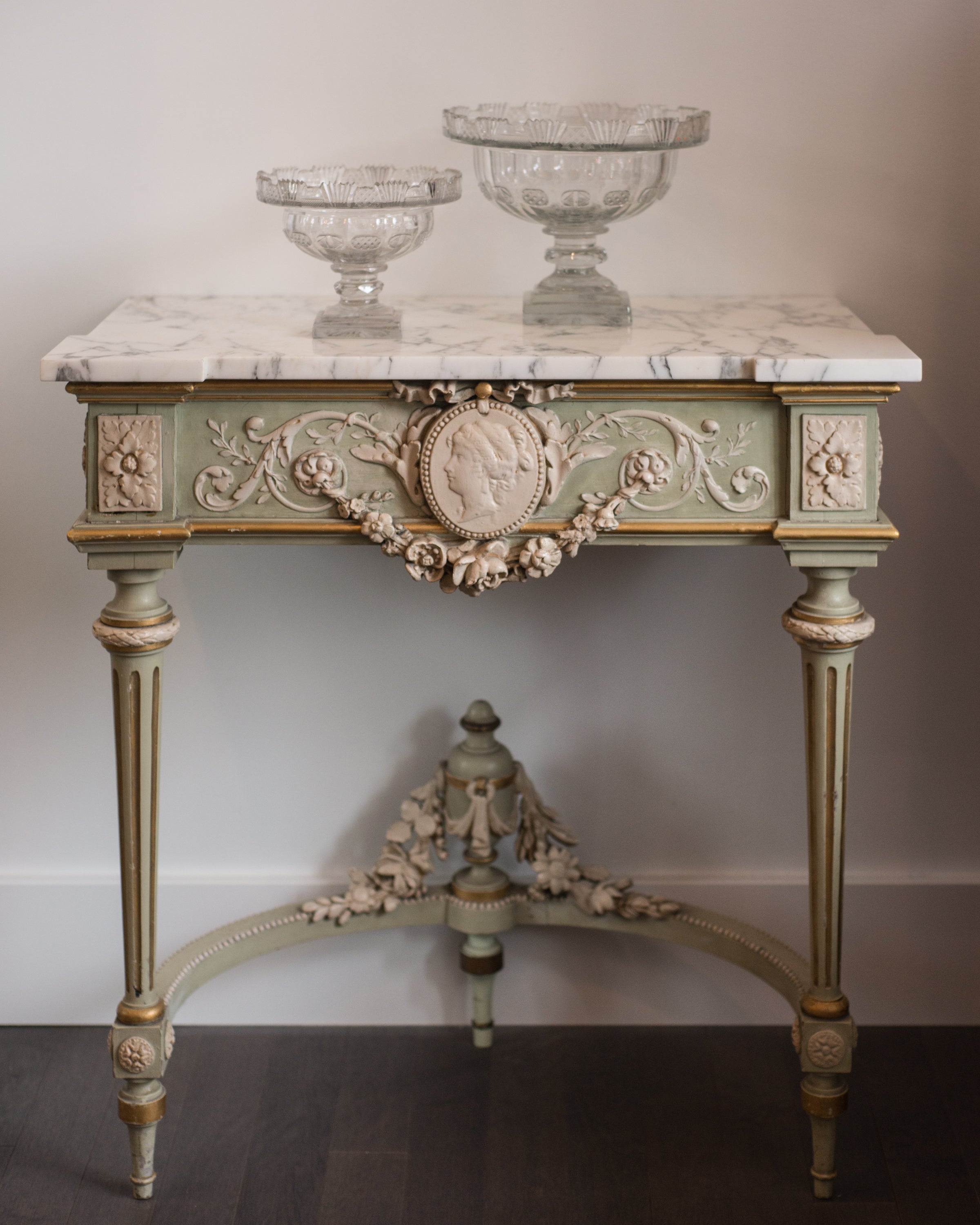 ANTIQUE FRENCH CARVED CAMEO CONSOLE