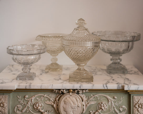 ANTIQUE IRISH LARGE CUT CRYSTAL BOWL