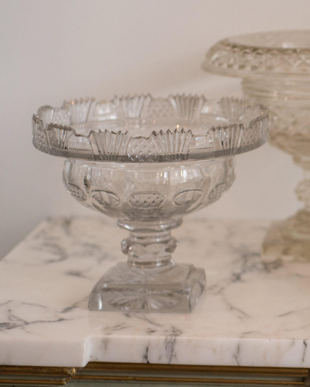 ANTIQUE IRISH SMALL CUT CRYSTAL  BOWL