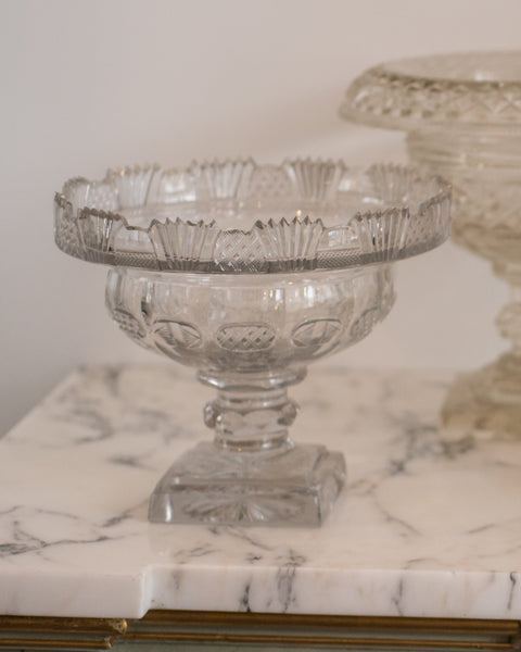 ANTIQUE IRISH SMALL CUT CRYSTAL  BOWL