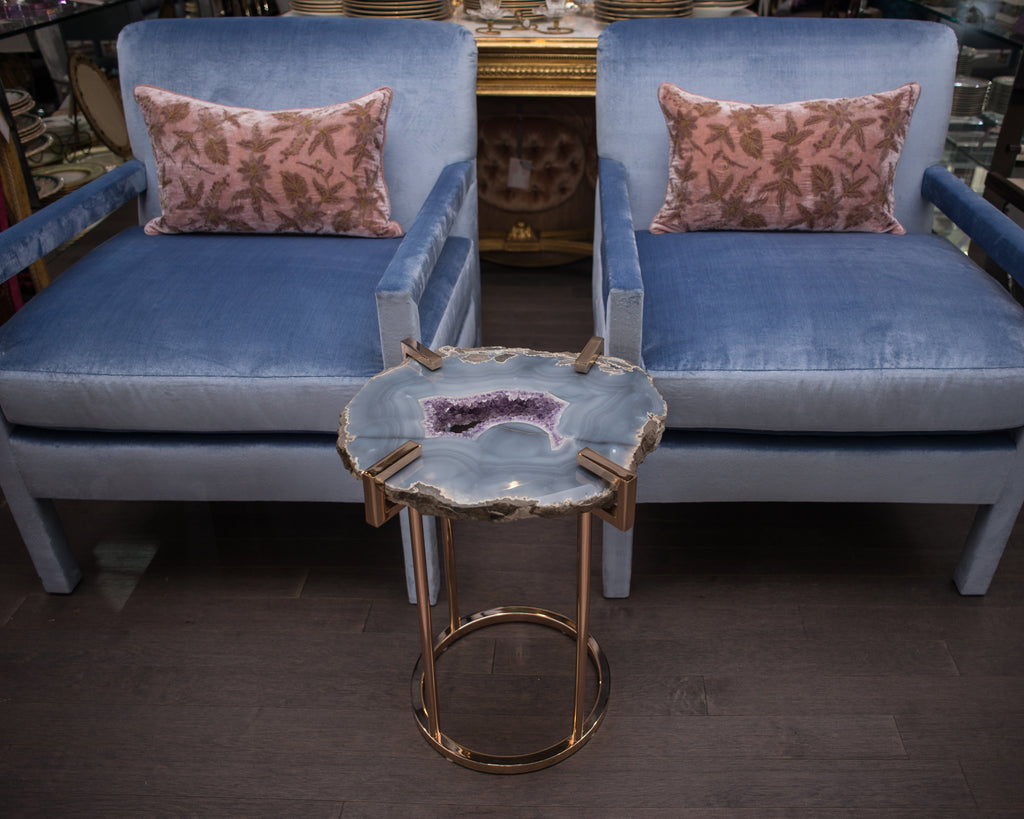 STUDIO MAISON NURITA PARSONS CHAIR UPHOLSTERED IN DELFT SILK VELVET