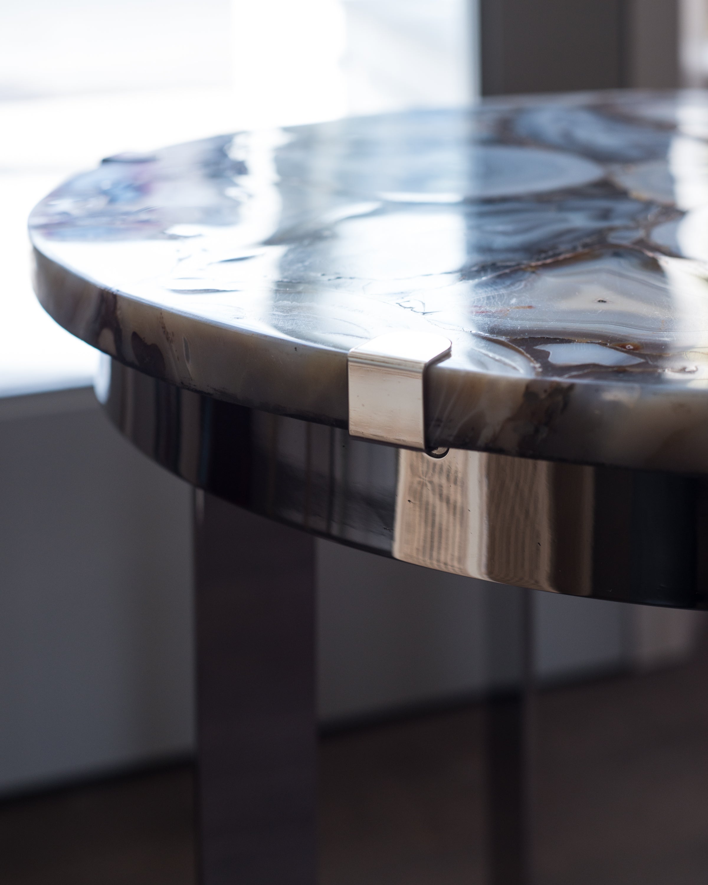 STUDIO MAISON NURITA AGATE & NICKEL TABLE