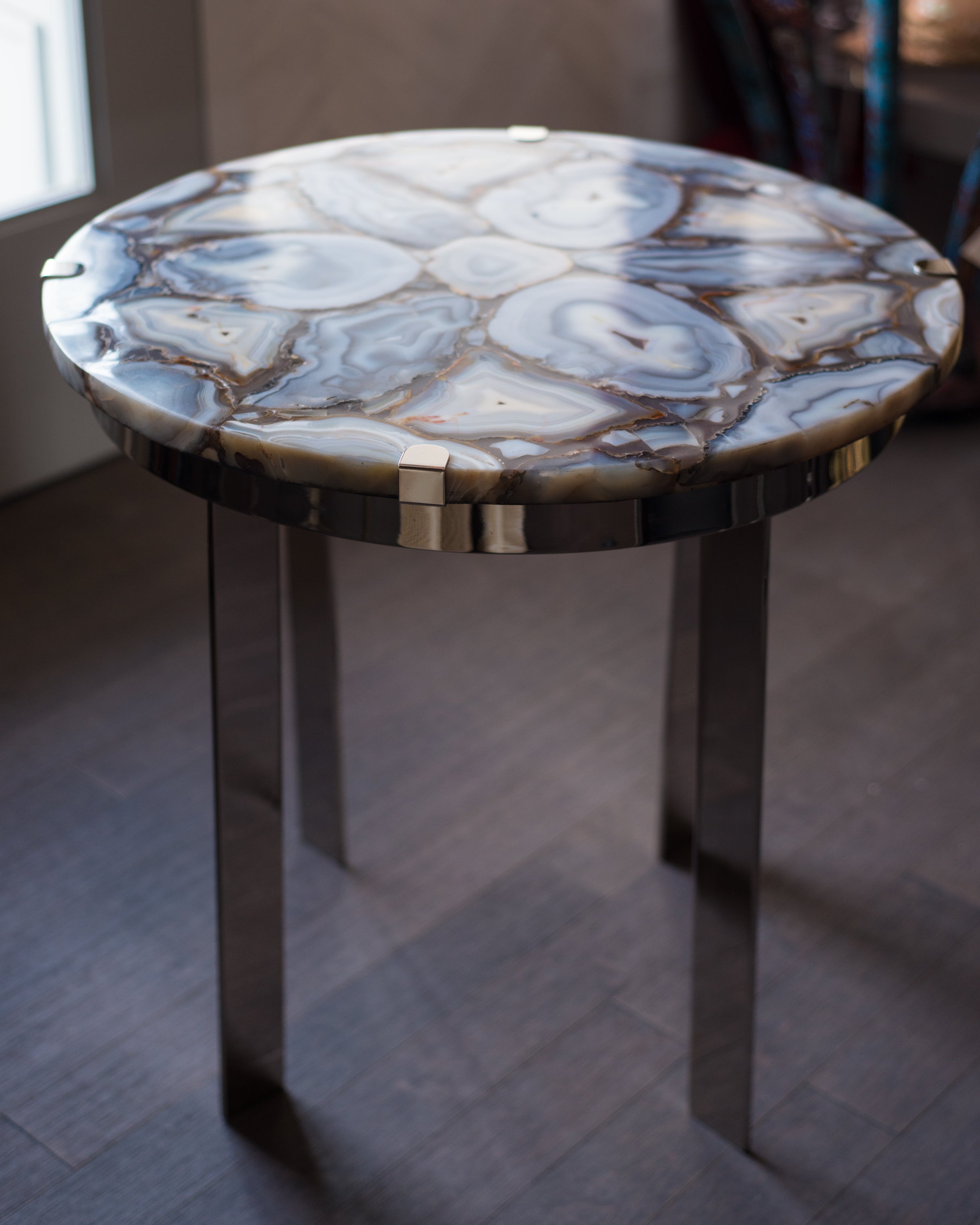 STUDIO MAISON NURITA AGATE & NICKEL TABLE